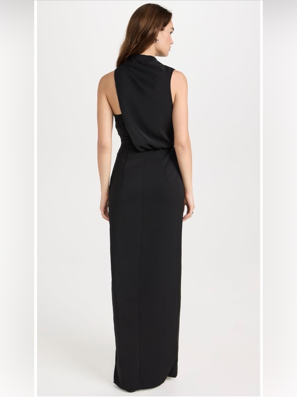 Black Halo Black One-Shoulder Ruched Waist Maxi Dress - Picture 2 of 6